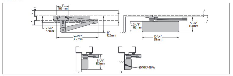 LCN 4040XP EDA Door Closer with Extra Heavy Duty Parallel Arm