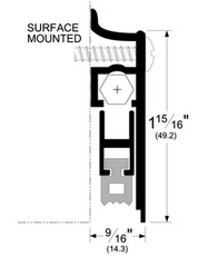 Pemko 412CRL Surface Mounted Automatic Door Bottom with Sponge Neoprene Insert, 3/4" Max Drop