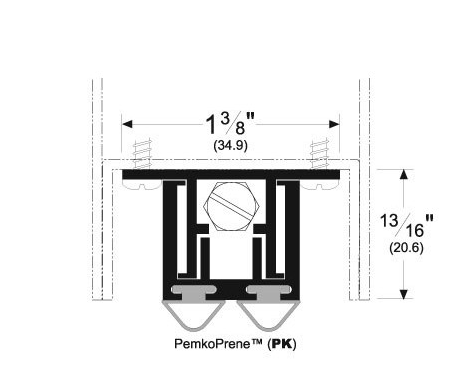Pemko 420APKL Hollow Metal Automatic Door Bottom, PemkoPrene Insert, Mill Aluminum Finish