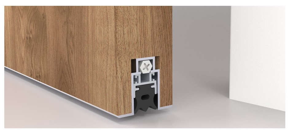 Pemko 434ARL Full Mortise Automatic Door Bottom, Mill Finish Aluminum with Black Sponge EPDM Insert