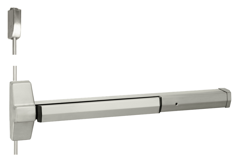 Accentra 7170F90 Fire Rated Surface Vertical Rod Device, 36" x 84", Less Bottom Rod, Satin Stainless Steel