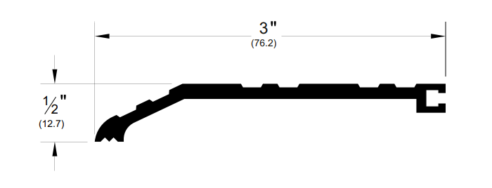 Pemko 766 Offset Half Saddle Threshold - 3" by 1/2", Mill Aluminum or Dark Bronze Finish