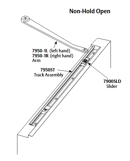 Norton 7900SLD Non-Hold Open Slider for 7900 Closer