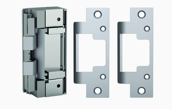 HES 8000C Complete 12/24VDC Electric Strike, Satin Stainless Steel