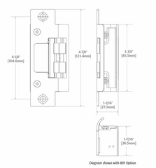 HES 8000C Complete 12/24VDC Electric Strike, Satin Stainless Steel