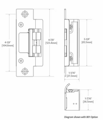HES 8300C Complete 12/24VDC Electric Strike, Satin Stainless Steel