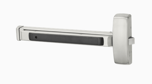 Sargent 8810E Grade 1 Rim Exit Bar, Wide Stile Pushpad, 32" Device, Exit Only, Hex Key Dogging, Satin Stainless Steel Finish, Field Reversible