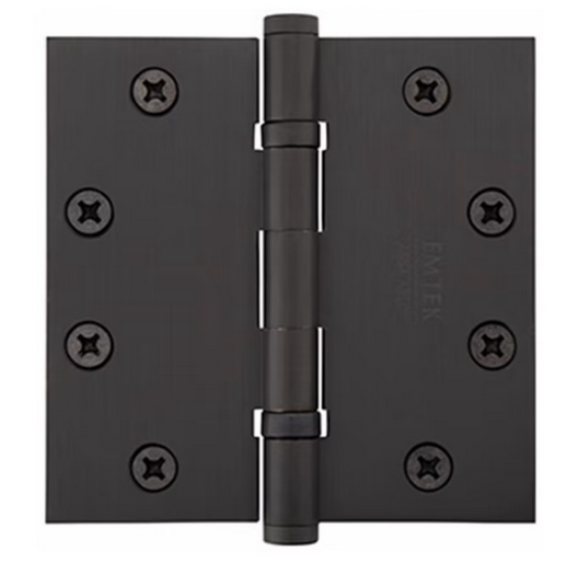Emtek Heavy Duty Steel, Ball Bearing Hinge, 4" x 4" with Square Corners (Sold as Pair)