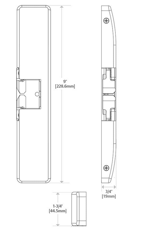 HES 9600 Grade 1 Electric Strike, Fail Safe/Fail Secure, 12/24 VDC, Surface Mounted, 3/4" Thickness