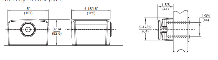Rixson 980M Electromagnetic Door Holder/Release - Floor Mount, Aluminum