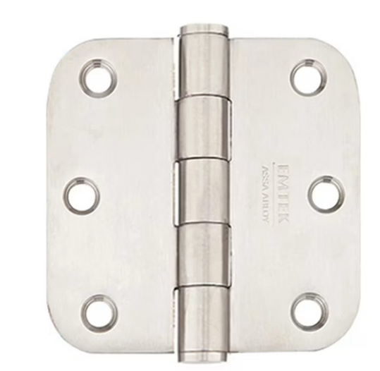 Emtek Heavy Duty Stainless Steel, Plain Bearing Hinge, 3.5" x 3.5", 5/8" Radius Corner (SOLD PER PAIR)