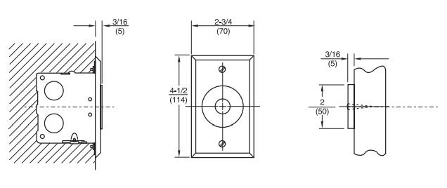 Rixson 989 Low Profile Electromagnetic Door Holder/Release - Wall Mounted