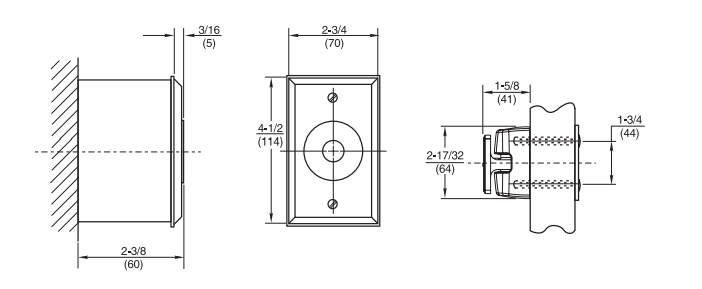 Rixson 991M Electromagnetic Door Holder/Release, Hazardous Location Wall, Tri-Voltage, Aluminum Painted