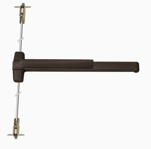 Von Duprin 9947EO Grade 1 Concealed Vertical Rod Exit Bar, 36" Device, 80" to 100" Door Height, Exit Only
