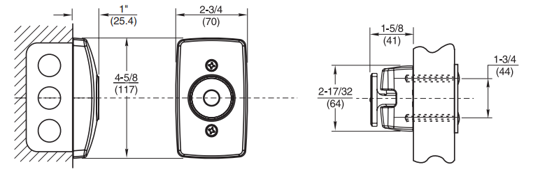 Rixson 997M Electromagnetic Door Holder/Release - Wall Mounted