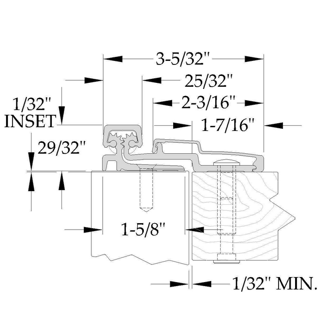 ABH A210HD Aluminum Continuous Gear Hinges Full Surface Swing Clear