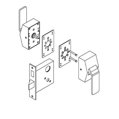 ABH 6641 Institutional Mortise Hospital Push/Pull Latch
