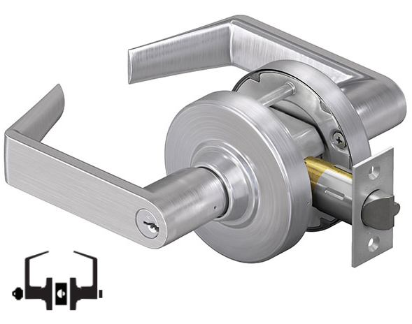 Schlage ALX50P RHO Grade 2 Commercial Entrance/Office Lock, Rhodes Lever, Conventional Cylinder