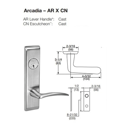 ACCENTRA 8865FL Grade 1 Bathroom Mortise Lever Lock - Thumbturn BOTH Sides