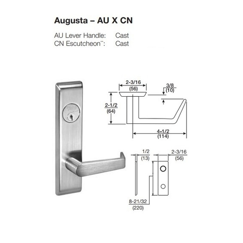 ACCENTRA (Formerly Yale) 8865FL Grade 1 Bathroom Mortise Lever Lock - Thumbturn BOTH Sides