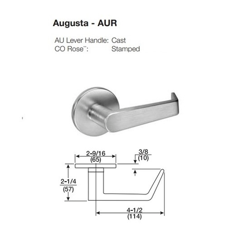 ACCENTRA 8865FL Grade 1 Bathroom Mortise Lever Lock - Thumbturn BOTH Sides
