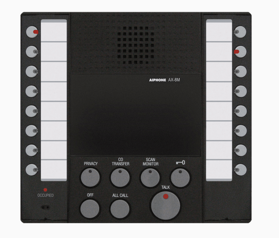 Aiphone AX-8M Audio Master Station, Wall Or Desk Mount