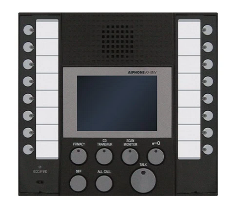Aiphone AX-8MV Audio/Video Master Station, Wall Or Desk Mount, Black