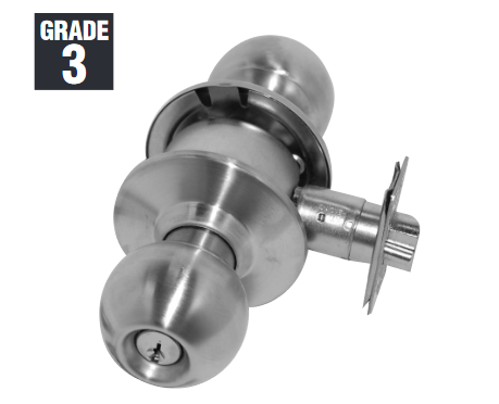 S. Parker B2638 PB Grade 3 Cylindrical Passage Knobset