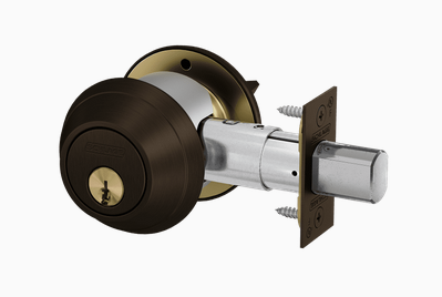 Schlage B660P Grade 1 Single Cylinder Deadbolt, Keyed Outside/Thumbturn Inside, 6-Pin Cylinder