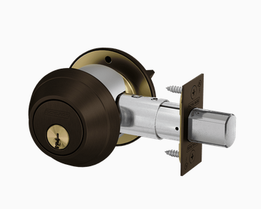 Schlage B660P Grade 1 Single Cylinder Deadbolt, Keyed Outside/Thumbturn Inside, 6-Pin Cylinder