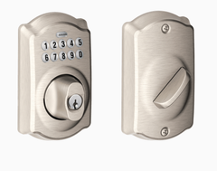 Schlage BE365 CAM Grade 2 Pushbutton Deadbolt Lock, Camelot Trim