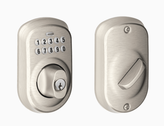 Schlage BE365 PLY Grade 2 Pushbutton Deadbolt Lock, Plymouth Trim