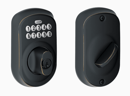 Schlage BE365 PLY Grade 2 Pushbutton Deadbolt Lock, Plymouth Trim