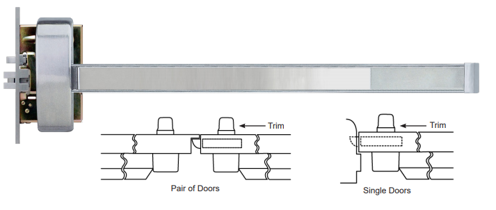 Cal-Royal N-MR9800 Series Mortise Rim Exit Device