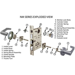 Cal-Royal NM8445 Privacy Mortise Lock with Deadbolt, Coin Turn Outside and Occupancy Indicator
