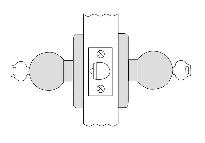Corbin Russwin CK4332 Grade 1 Utility, Asylum, or Institutional Cylindrical Knob Lock