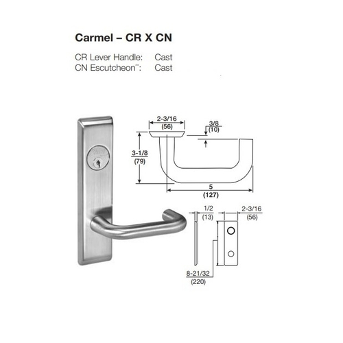 ACCENTRA (Formerly Yale) 8865FL Grade 1 Bathroom Mortise Lever Lock - Thumbturn BOTH Sides