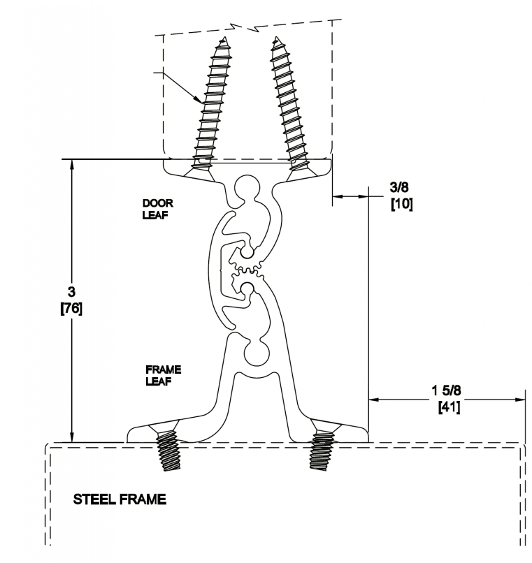 Pemko DSHP01C Double Swing Continuous Geared Hinge