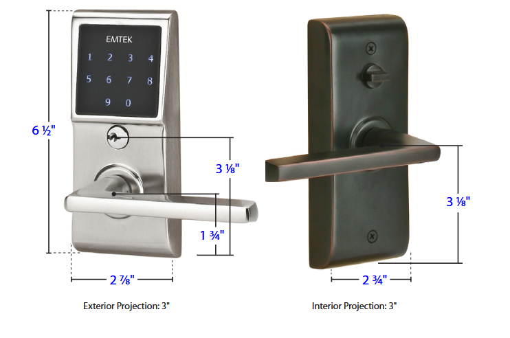 Emtek E4020 EMTouch™ Keypad Leverset