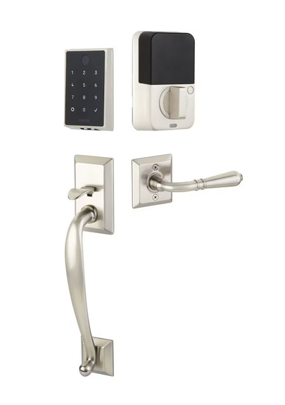 Emtek EMP21215 EMPOWERED™2 Touch Entry Set with Franklin Grip, Key-Free, Bluetooth & Wi-Fi