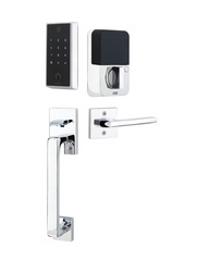 Emtek EMP23233 EMPOWERED™2 Touch Entry Set with Baden Grip, Keyed, Bluetooth & Wi-Fi