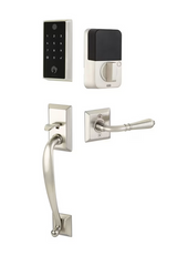Emtek EMP23235 EMPOWERED™2 Touch Entry Set with Franklin Grip, Keyed, Bluetooth & Wi-Fi