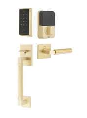 Emtek EMP23238 EMPOWERED™2 Touch Entry Set with Hercules Knurled Grip, Keyed, Bluetooth & Wi-Fi