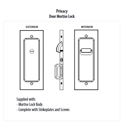 Emtek Modern Rectangular Pocket Door Privacy Mortise Lock