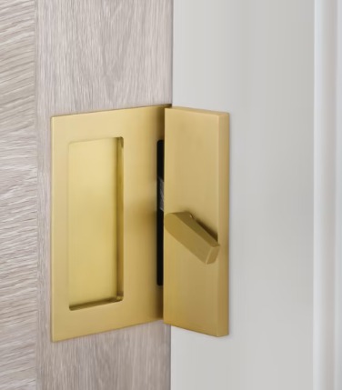 Emtek Modern Rectangular with Integrated Strike Barn Door Privacy Lock