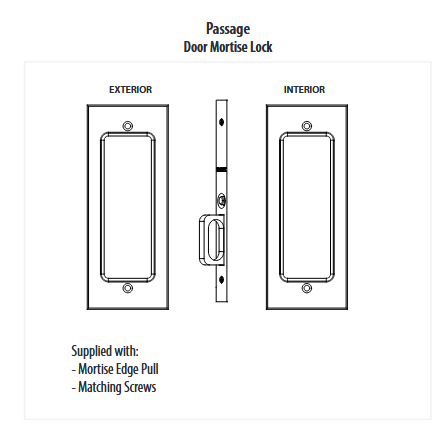 Emtek 2114 Modern Rectangular Pocket Door Passage Mortise Lock