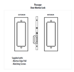 Emtek 2114 Modern Rectangular Pocket Door Passage Mortise Lock