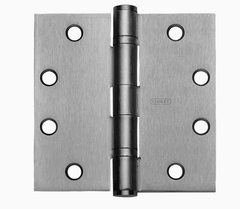 Stanley FBB179 Five Knuckle Ball Bearing Architectural Hinge, Steel, Full Mortise, Standard Weight, 4-1/2" by 4-1/2", Square Corner, Satin Chrome