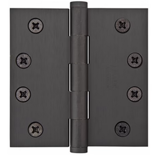 Heavy Duty Solid Brass, Plain Bearing Hinge, Square Corners 3 1/2" x 3 1/2" - SOLD AS PAIR