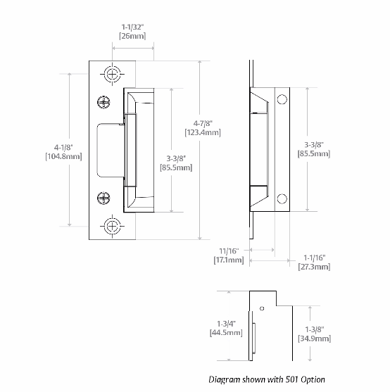 HES 5000C Complete Pac Electric Strike for Cylindrical Locks, Satin Stainless Steel
